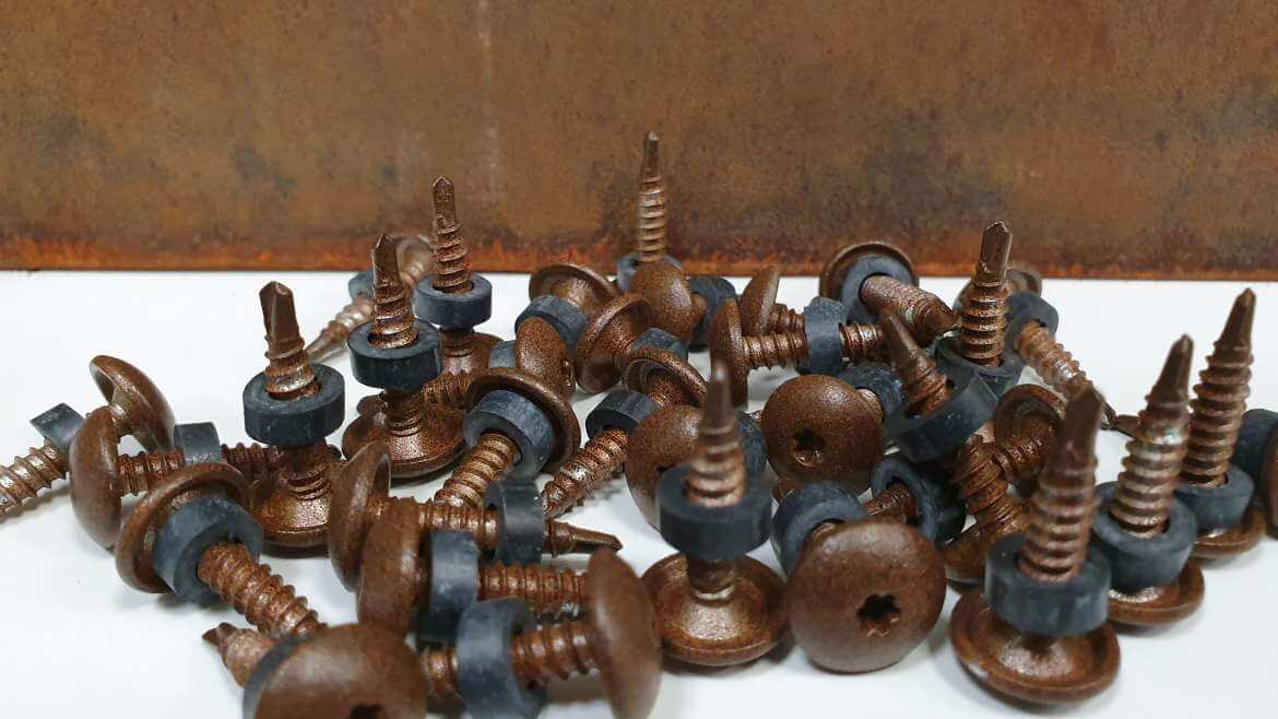 Corten-Colored Self-Tapping Screws