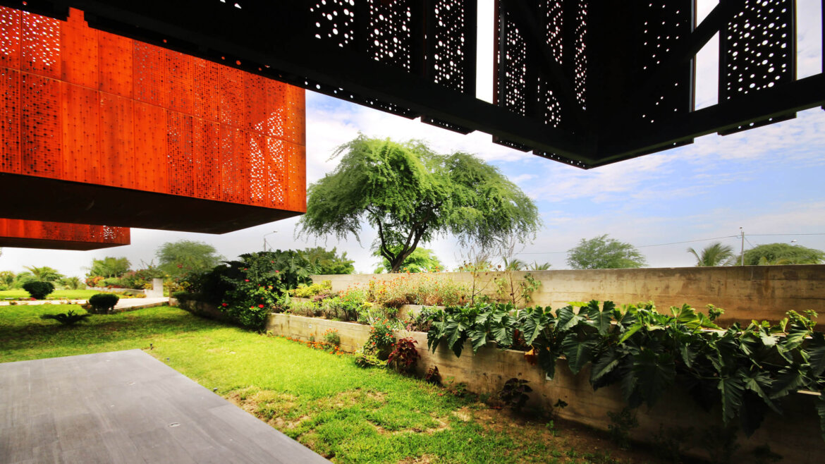 Perforated Corten Steel in Facade cladding
